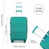 K1871-1L - Kono ABS 24 Inch Sculpted Horizontal Design Suitcase - Teal